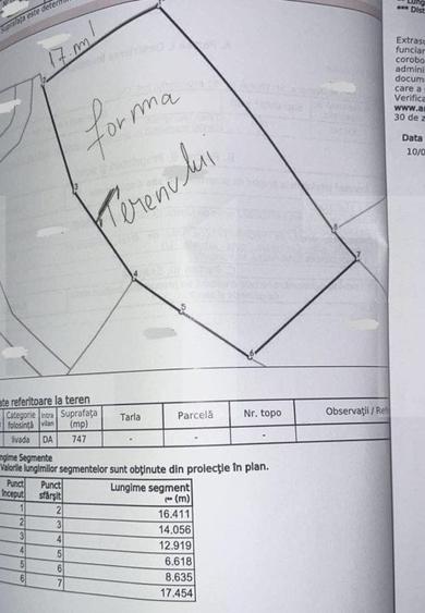 Teren Construcții intravilan de 747 mp, în Grigorescu