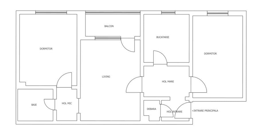 Apartament cu 3 camere decomandat în Central