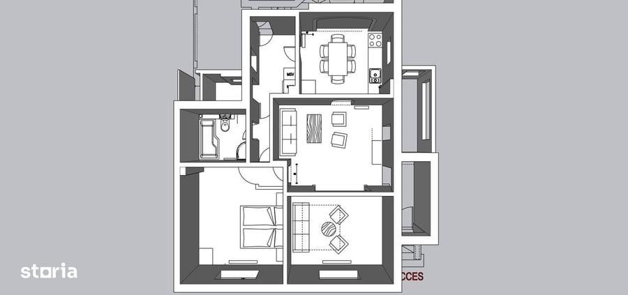 Apartament cu 3 camere în Dorobanți
