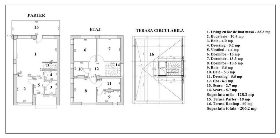 Casă individuală cu 4 camere cu Teren 300 Mp în Tunari