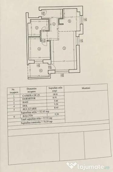 Apartament cu 2 camere decomandat în Nord