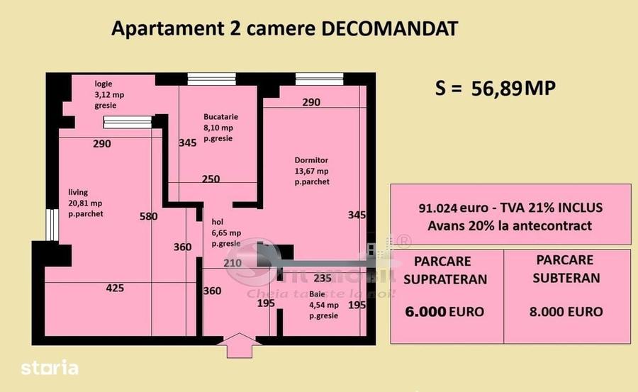 Apartament cu 2 camere decomandat în Horpaz