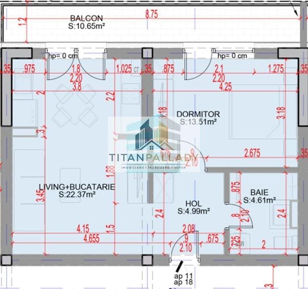 Apartament 2 Camere Tip Studio, Incalzire Pardoseala,Titan – Auchan-Metrou - 1