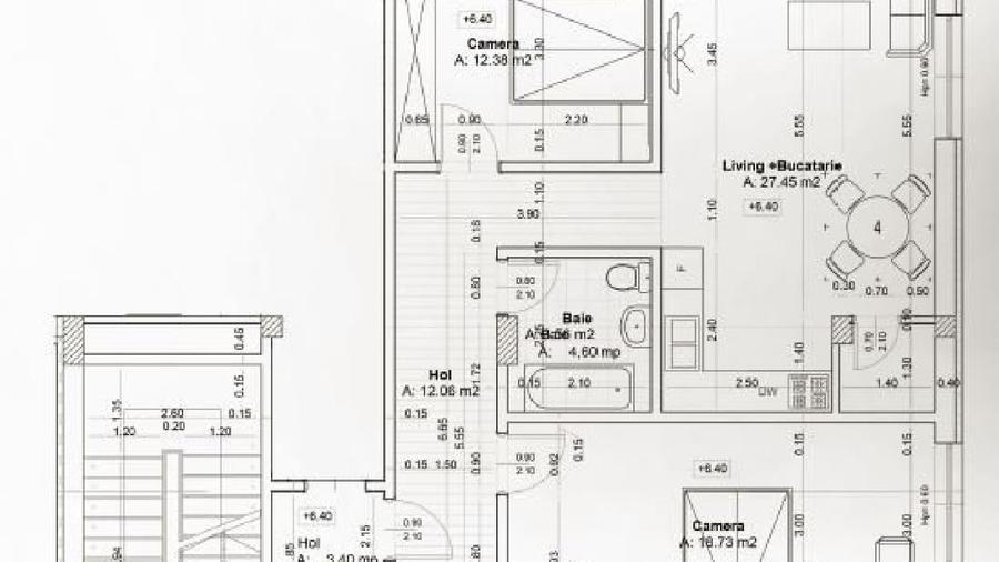 Apartament cu 3 camere decomandat în Central
