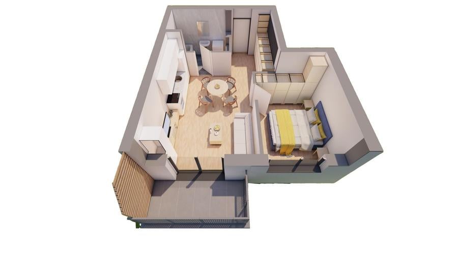 Apartament cu 2 camere semidecomandat în UTA