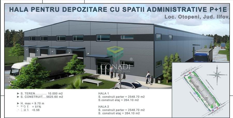 Teren de vanzare cu autorizatie pentru 2 hale - Otopeni - 10.000 mp - 2