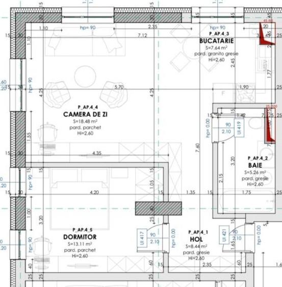 Apartament cu 2 camere decomandat în Exterior Vest
