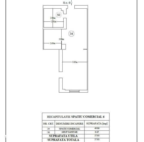 Spațiu comercial, de 58 mp, în Smârdan