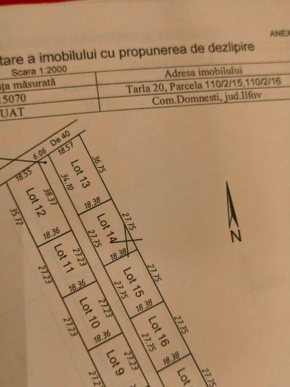 Teren Construcții intravilan de 651 mp, în Domnești