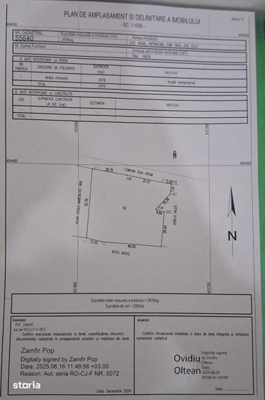 Teren de 2976 mp, în Țaga