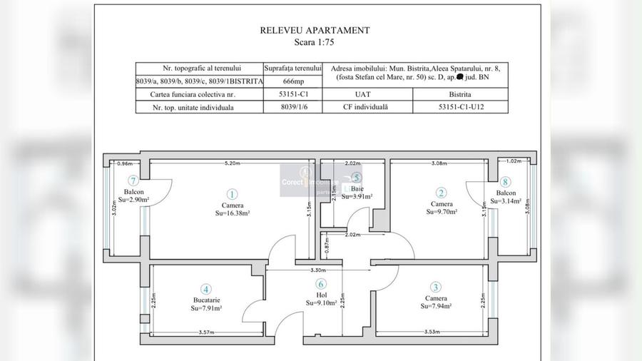 Apartament cu 3 camere decomandat în Ștefan cel Mare