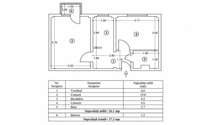 Ap 2 Camere Decomandat | Mobilat | Piata Resita | 49 mp - 4