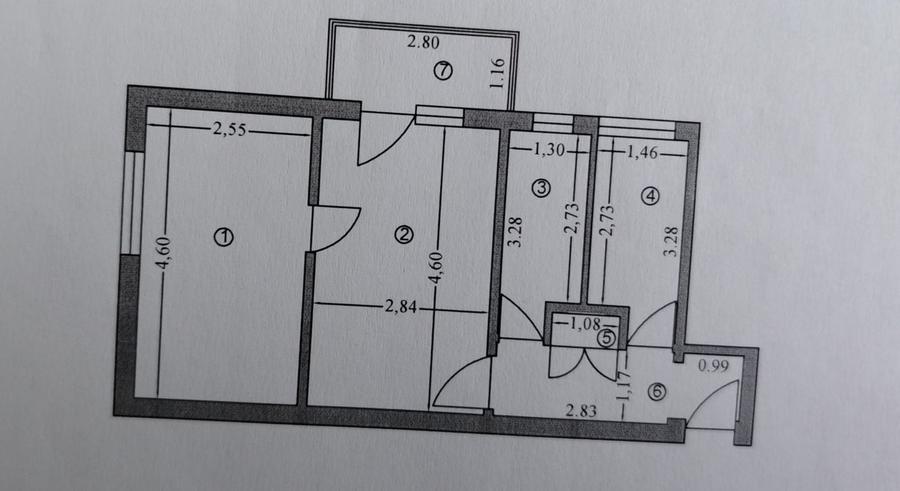 Apartament cu 2 camere semidecomandat în Găvana