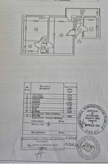 Apartament cu 2 camere semidecomandat în 1 Mai