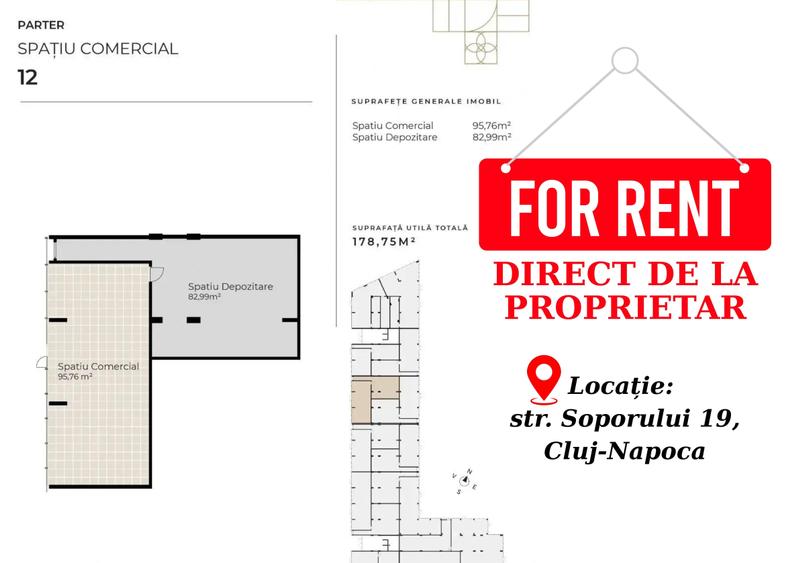 Spațiu comercial, de 179 mp, în Central