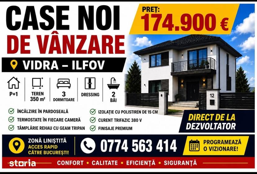 Casă cu 4 camere cu Teren 350 Mp în Vidra