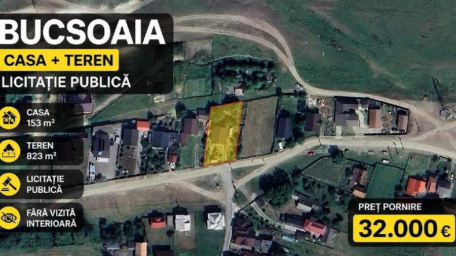Casă individuală cu 4 camere cu Teren 823 Mp în Bucșoaia