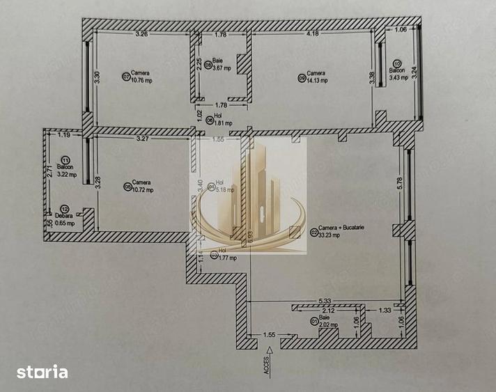 Apartament cu 4 camere decomandat în Circumvalațiunii