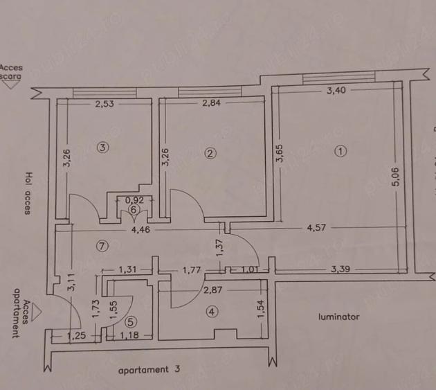 Apartament cu 2 camere decomandat în Inel II