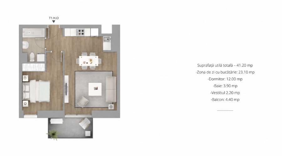 Apartament cu 2 camere semidecomandat în Pantelimon