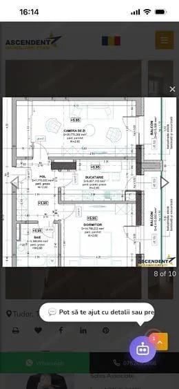 Apartament cu 2 camere decomandat în Tudor