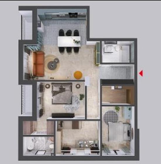 Vanzare apartament 4 camere de LUX bloc nou zona VIVO Floresti - 13