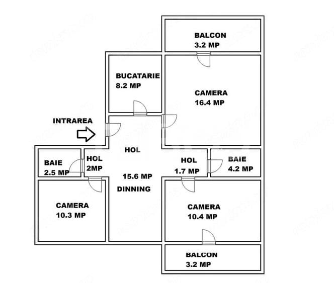 Apartament cu 3 camere decomandat în Terezian