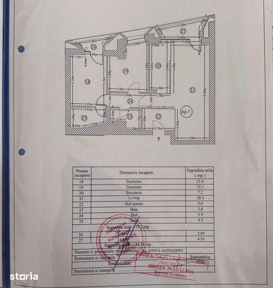 Apartament cu 3 camere în Tei