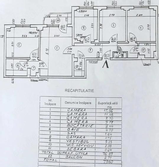 Apartament cu 4 camere semidecomandat în Berceni