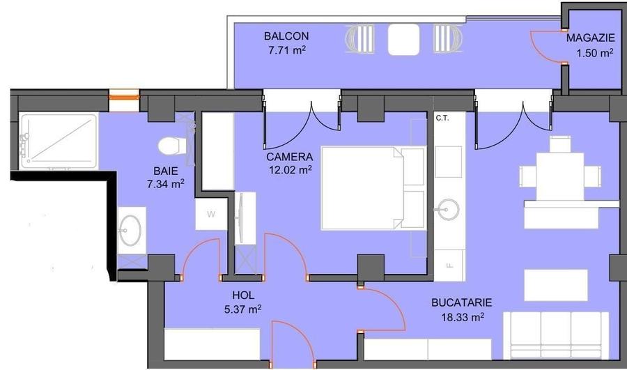 Apartament 2 camere in ansamblu nou - zona Shopping City Sibiu - 3