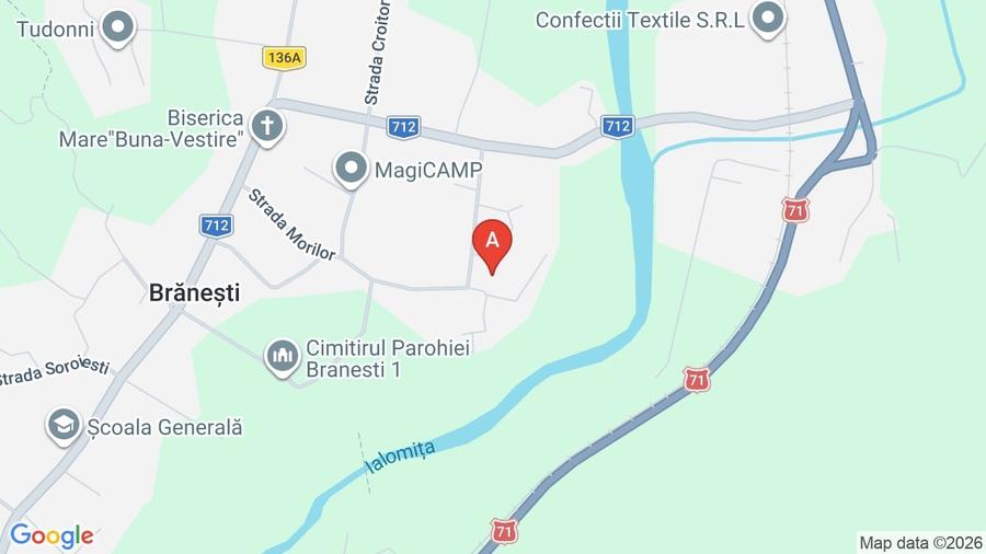 Casă individuală cu 4 camere cu Canalizare în Brănești