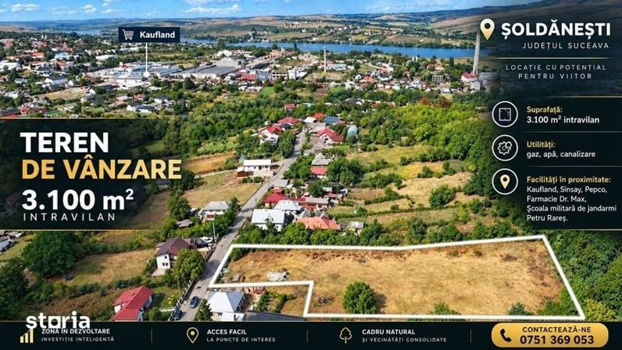 Teren de 3100 mp, în Fălticeni