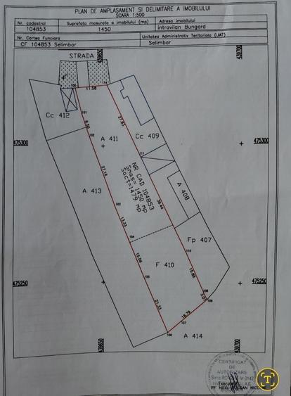 Teren de 1450 mp, în Bungard
