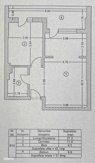 Apartament cu 2 camere în Central