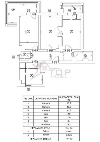 Apartament cu 3 camere, 76mp, etaj intermediar- Nicolina, Pizza Nico - 1