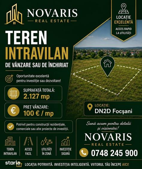 Teren de 2127 mp, în Central