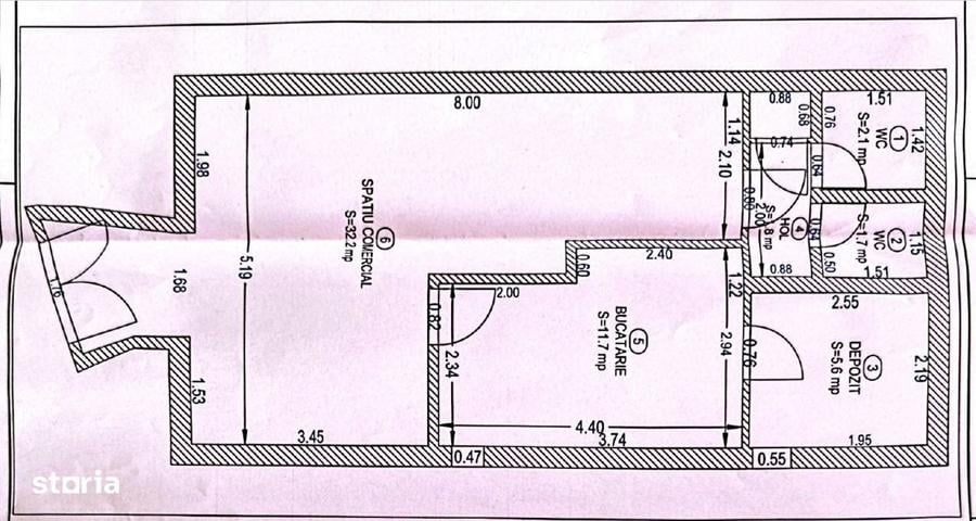Spațiu comercial, de 55 mp, în Central