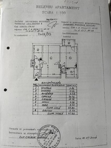 Apartament cu 2 camere semidecomandat în Ultracentral