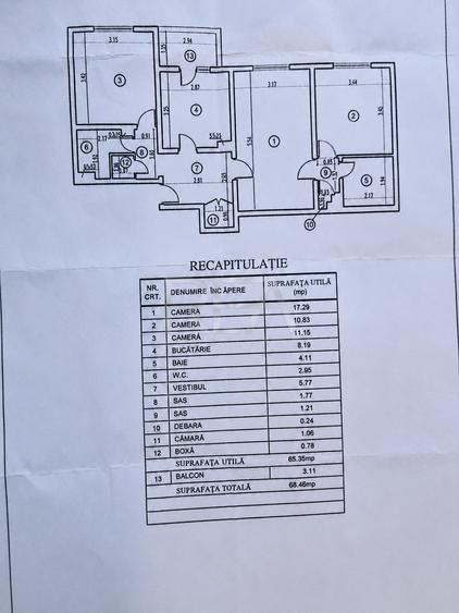 Apartament cu 3 camere semidecomandat în Titan