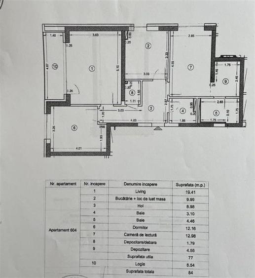 Apartament cu 3 camere decomandat, mobilat în Tractorul