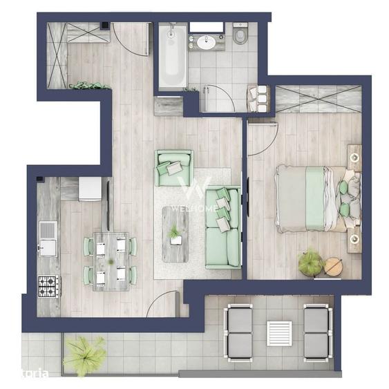 Apartament cu 2 camere în Aeroport