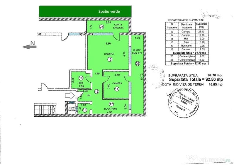 Apartament cu 2 camere decomandat în Lujerului