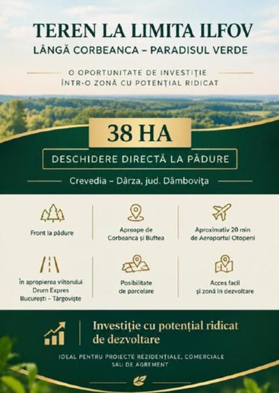 Teren agricol intravilan de 380000 mp, în Crevedia