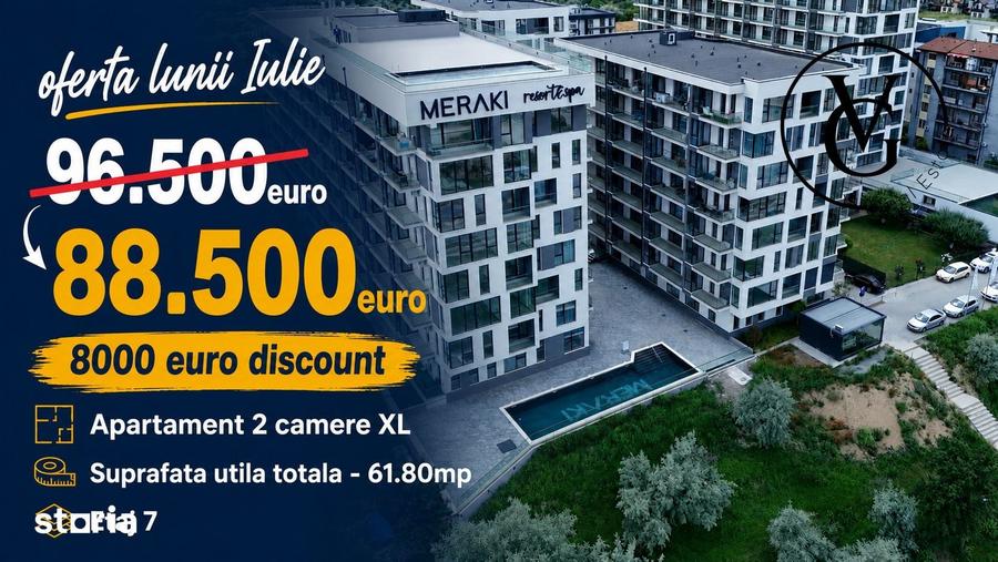 Apartament cu 2 camere semidecomandat în Central