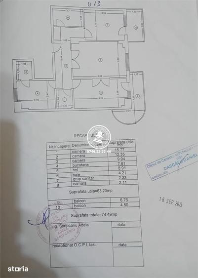 Apartament cu 3 camere decomandat în Gară