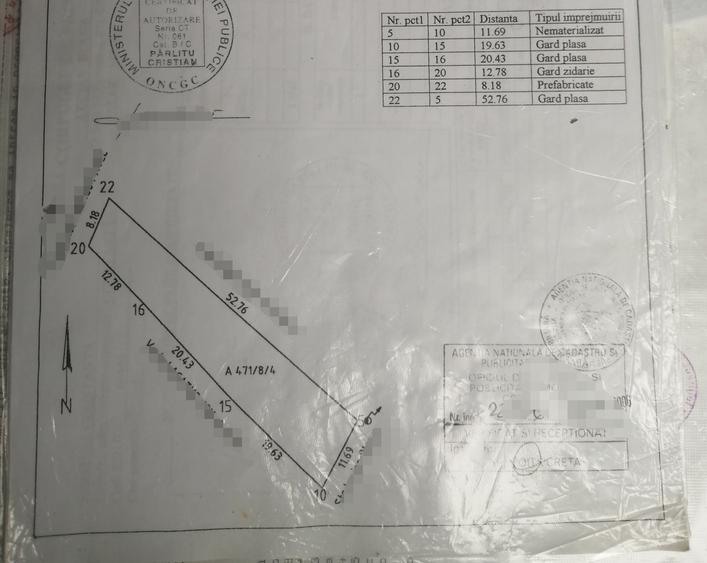 Teren Construcții intravilan de 506 mp, în Palazu Mare