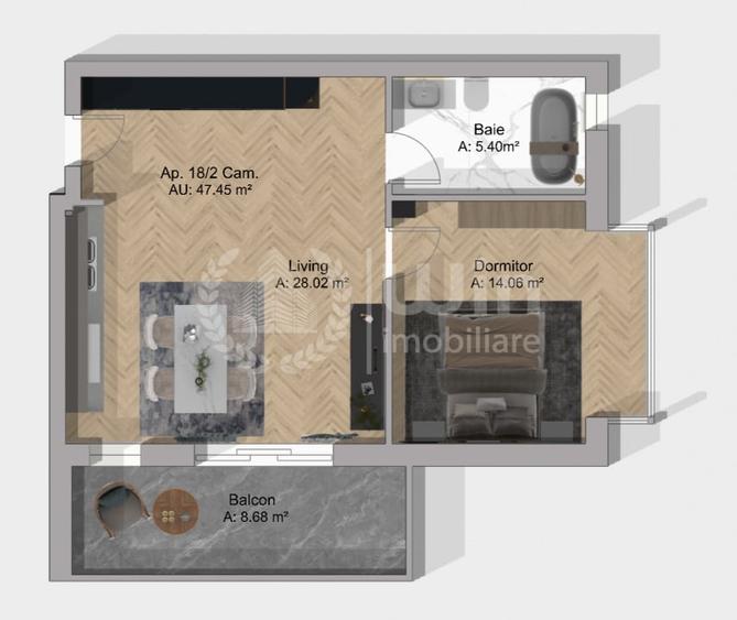 Apartamente 2 camere | 47mp | Balcon | Bloc nou | Garaj | Terra! - 1