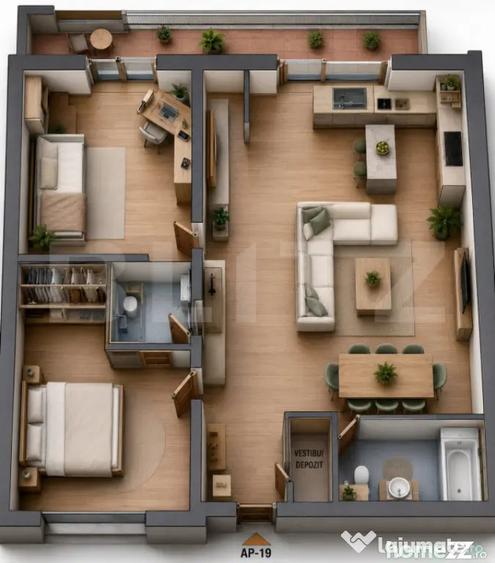 Apartament cu 3 camere decomandat în Tudor