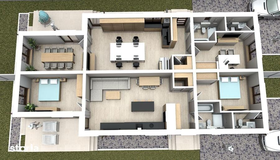 Apartament cu 3 camere în Moșnița Nouă