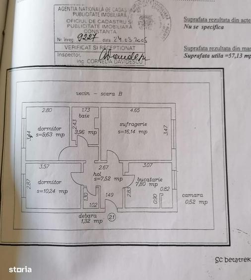 Apartament cu 3 camere decomandat în Central